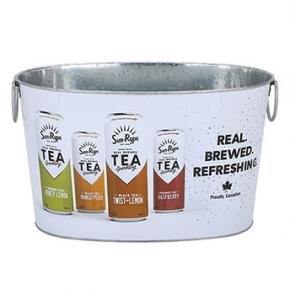 Oval galvanized metal ice bucket for beer